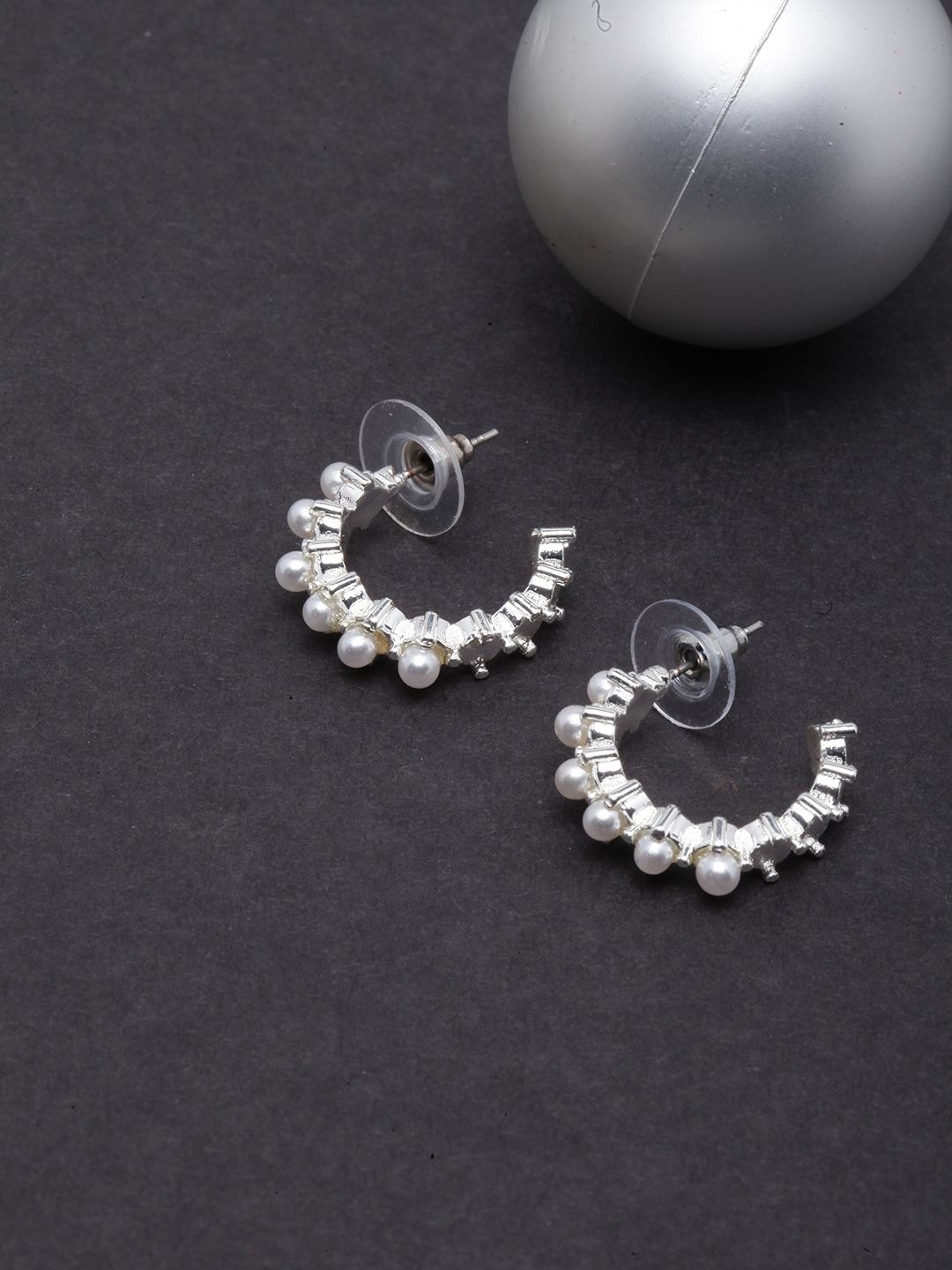 

KPOP Circular Half Hoop Earrings, Silver