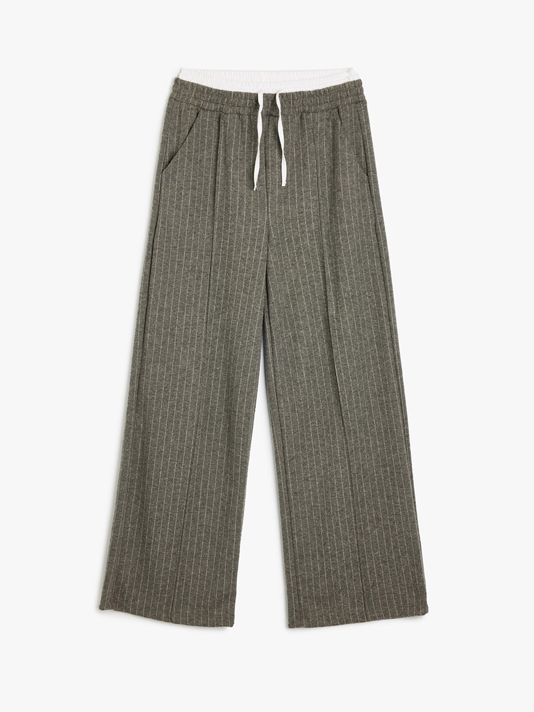 

Koton Girls Mid-Rise Parallel Trousers, Grey