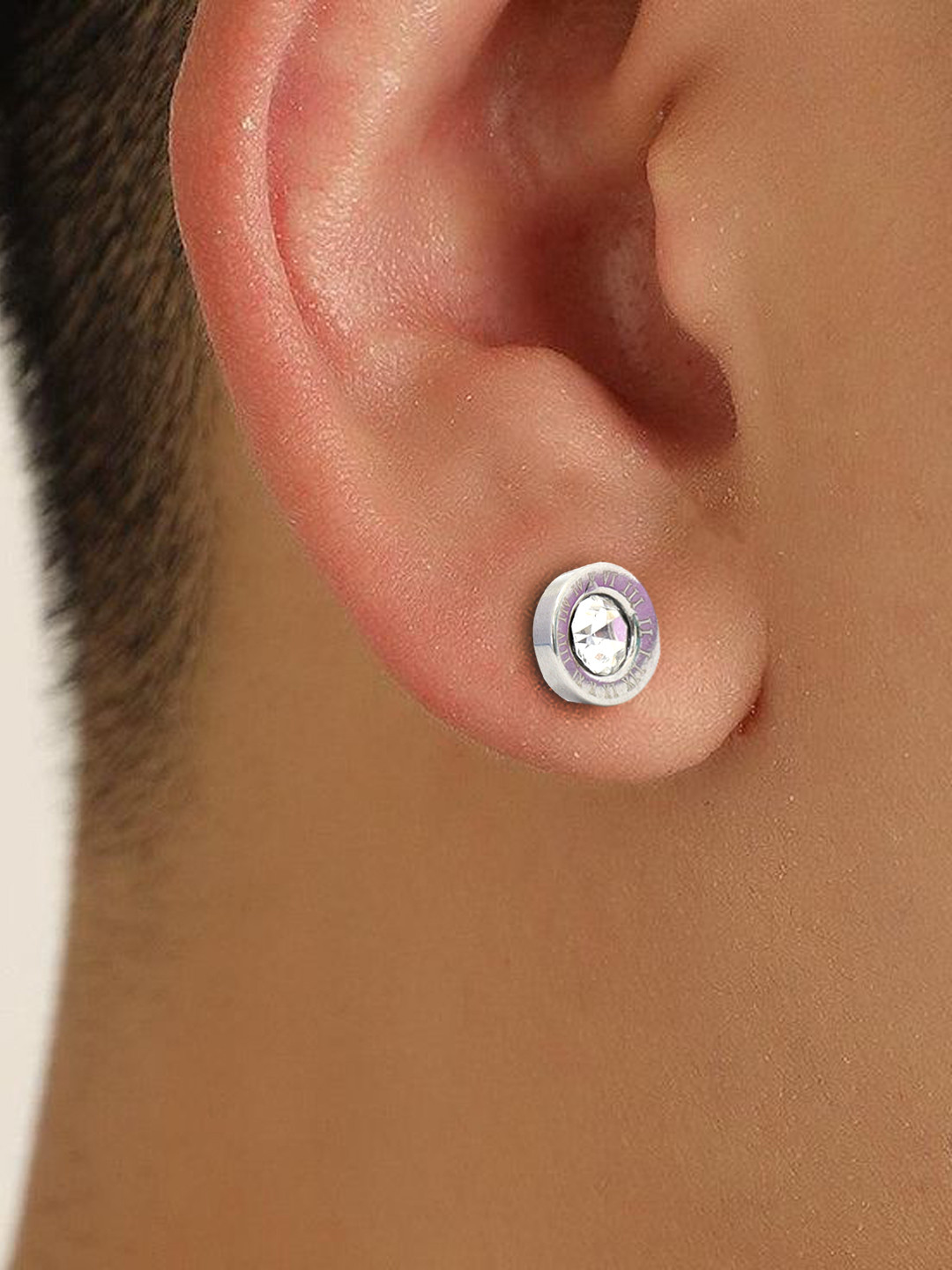 

FIMBUL Men Stainless Steel Classic Studs Earrings, Silver