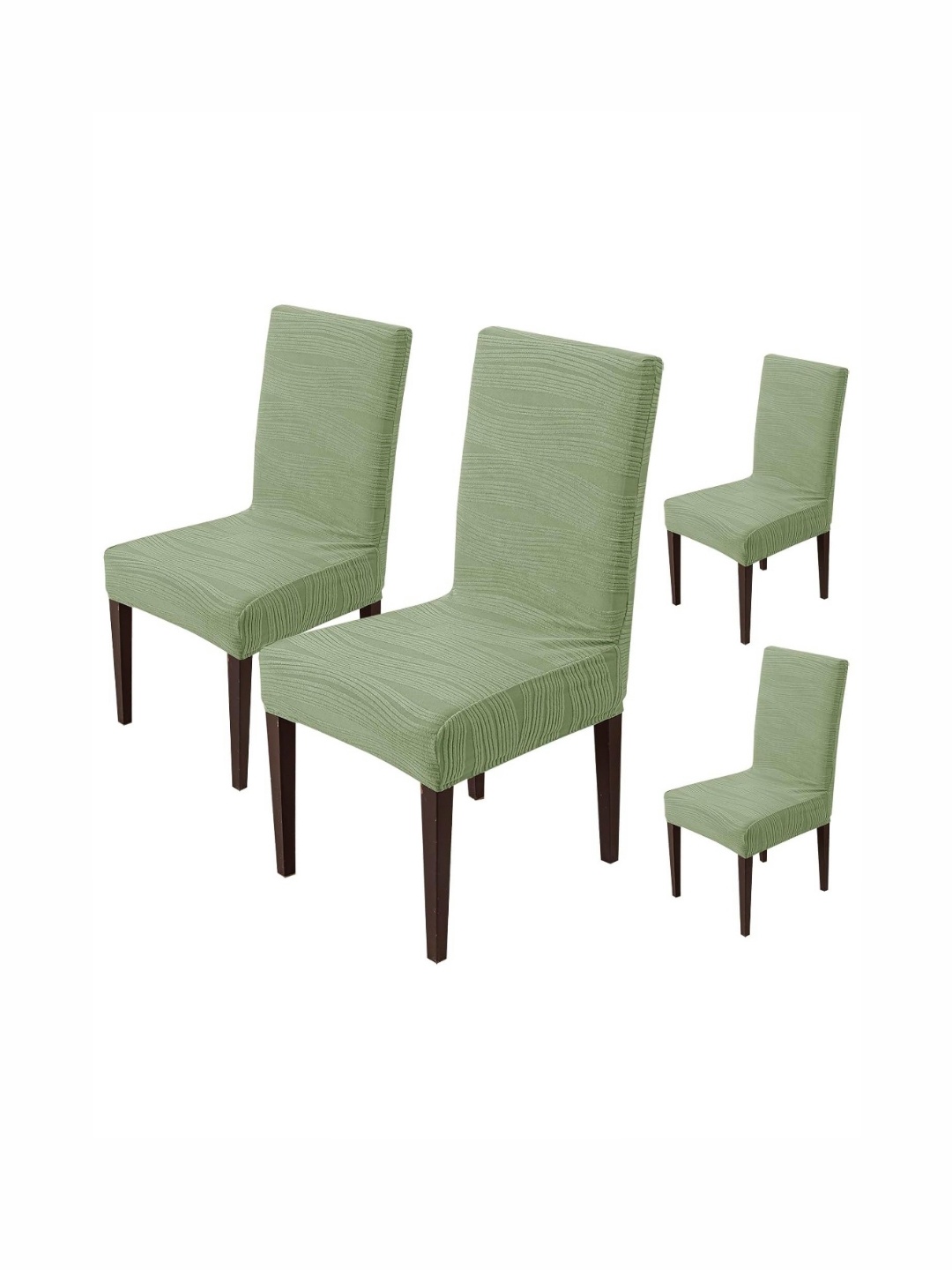 

HOUSE OF QUIRK 4 Pieces Green Self Design Stretchable Chair Covers