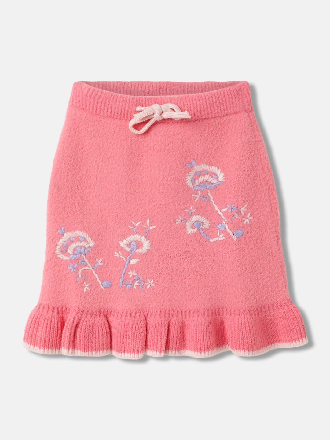 

Blue Giraffe Girls Self Design Mid-Rise Straight Skirt, Pink