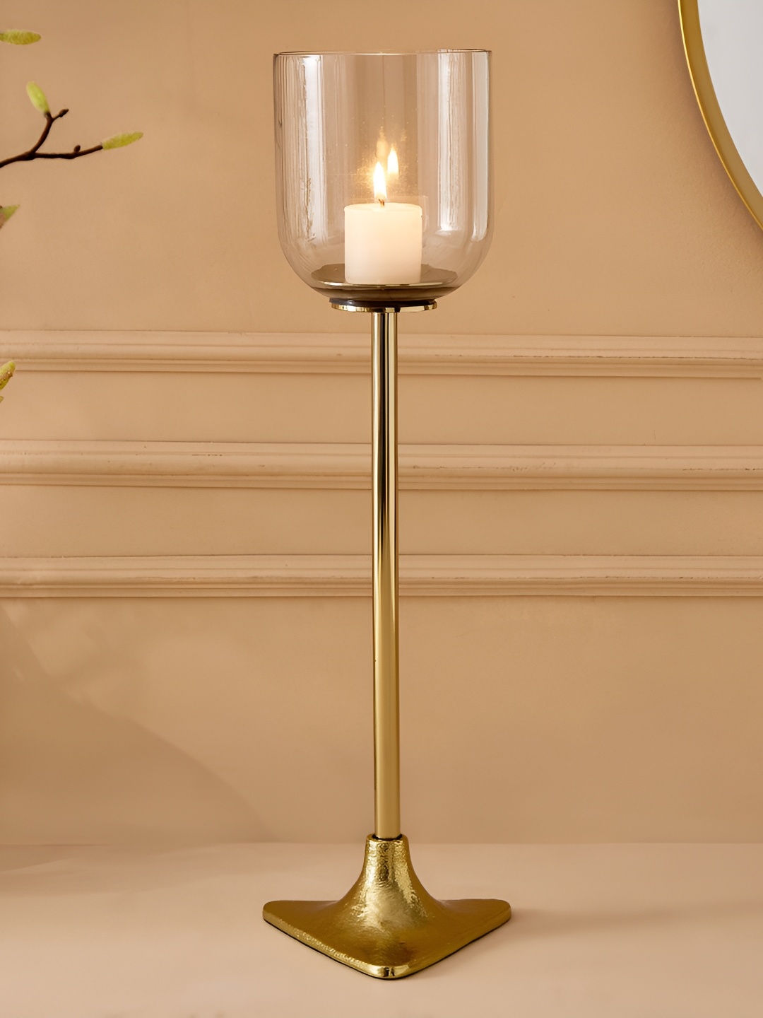 

Home Centre Eternity Vogue GoldToned and Transparent Glass Votive Candle Holder, Gold