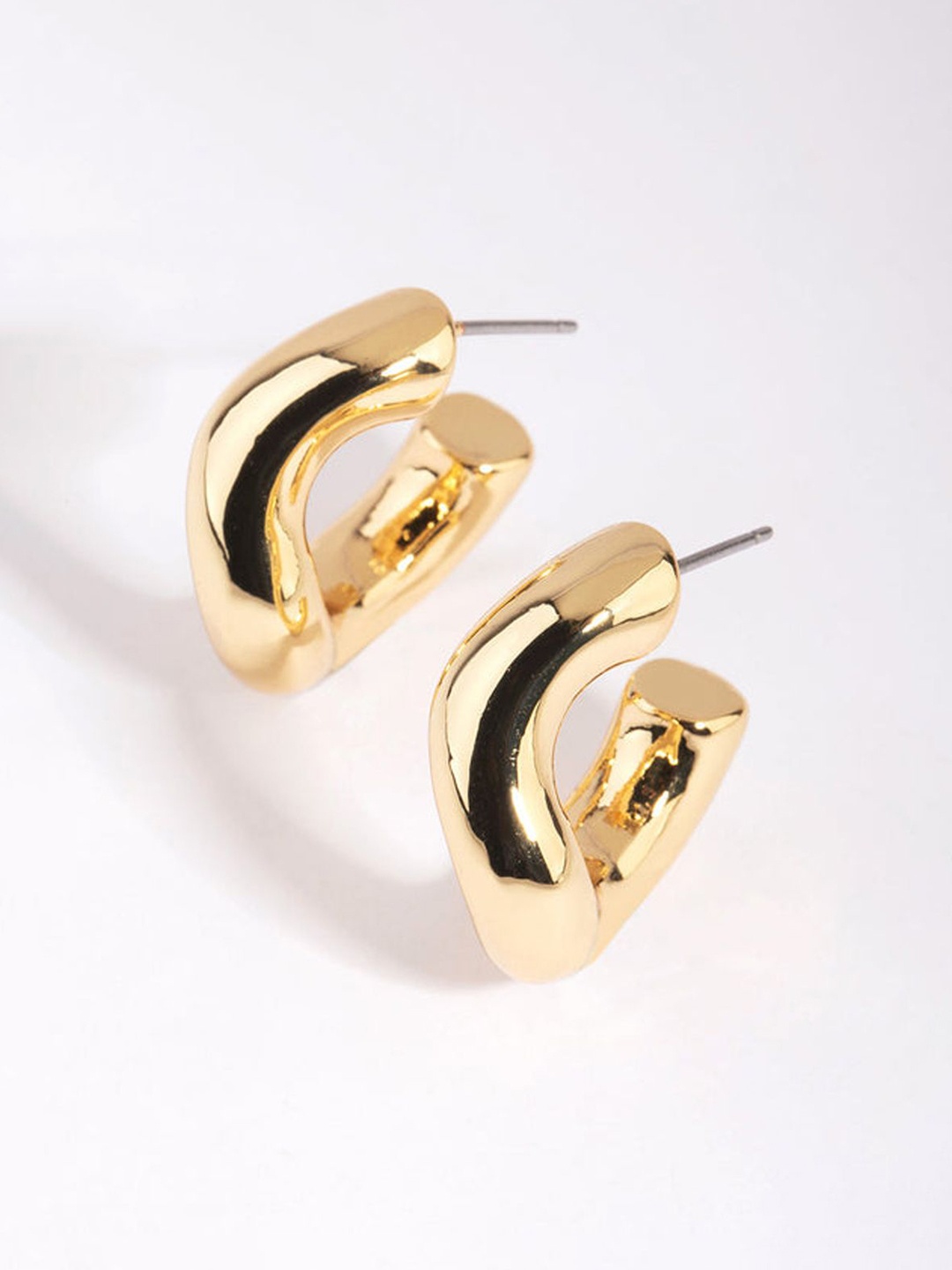 

KRENOZ Gold-Plated Geometric Half Hoop Earrings