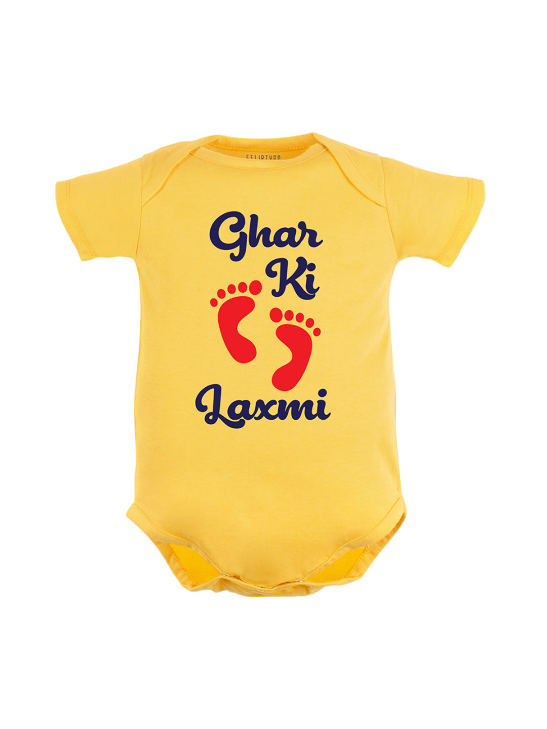 

FFLIRTYGO Infants Printed Pure Cotton Bodysuit, Yellow