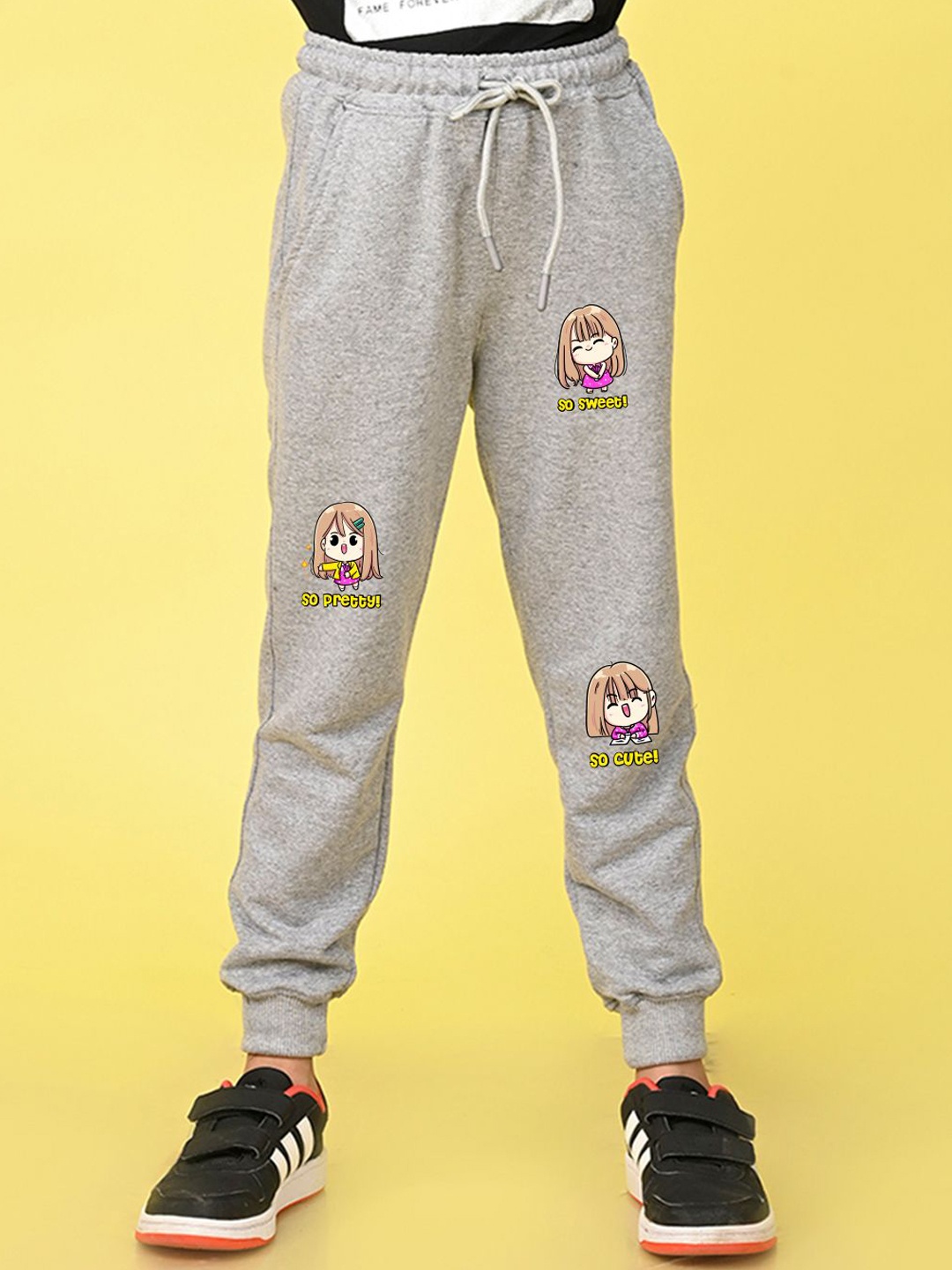 

NUSYL Girls Mid Rise Joggers, Grey