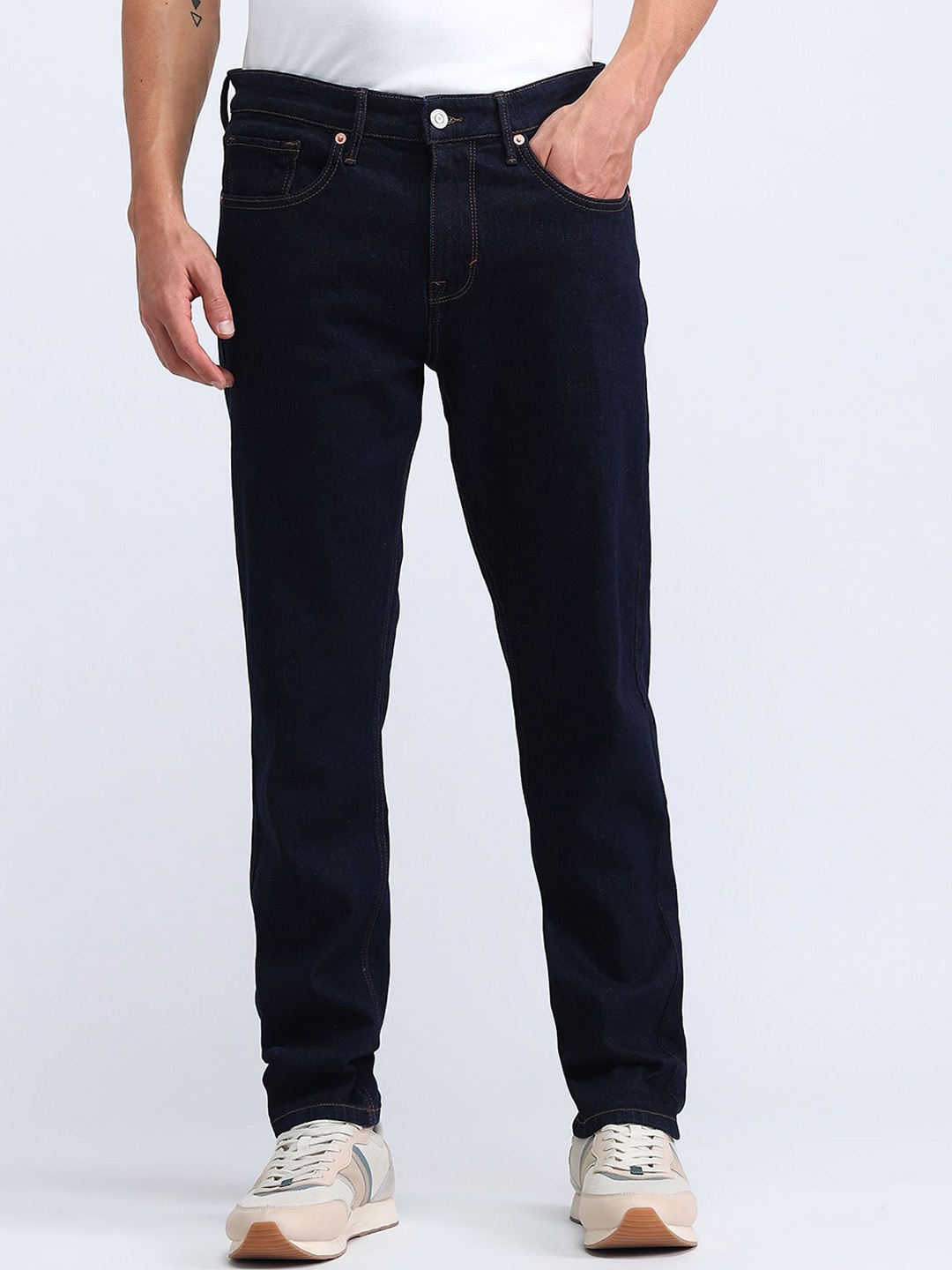 

Flying Machine Men Mid-Rise Slim Fit Stretchable Jeans, Blue