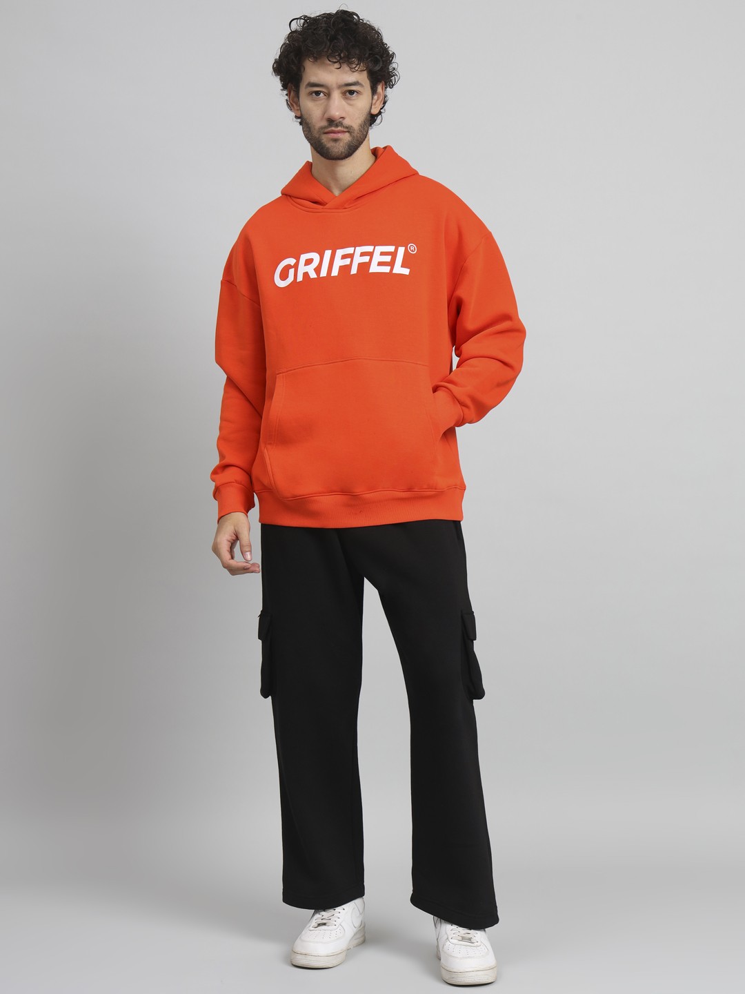 

GRIFFEL Men Solid Tracksuits, Orange