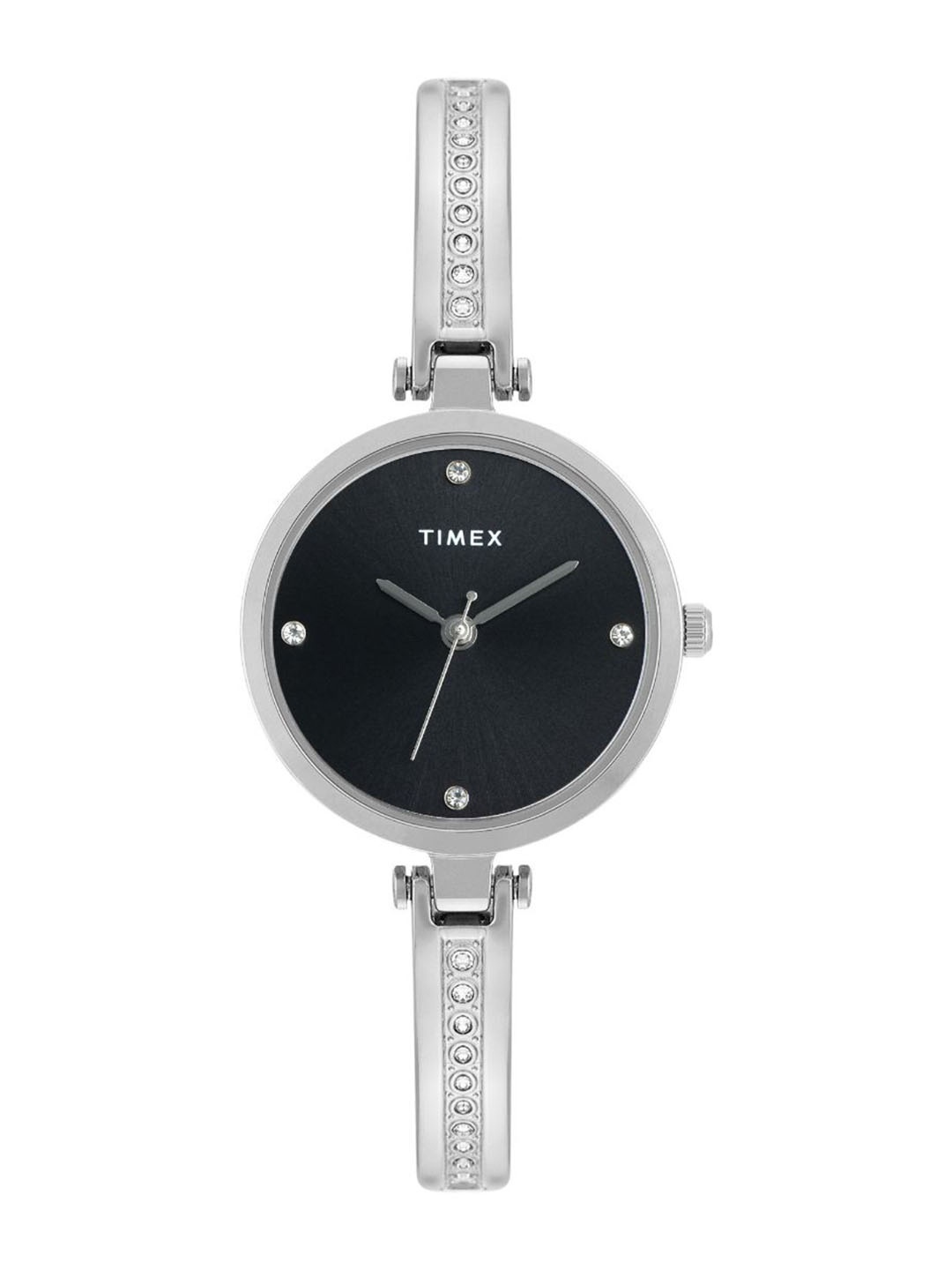 

Timex Women Brass Dial & Stainless Steel Bracelet Style Straps Analogue Watch TWEL200SMU02, Black