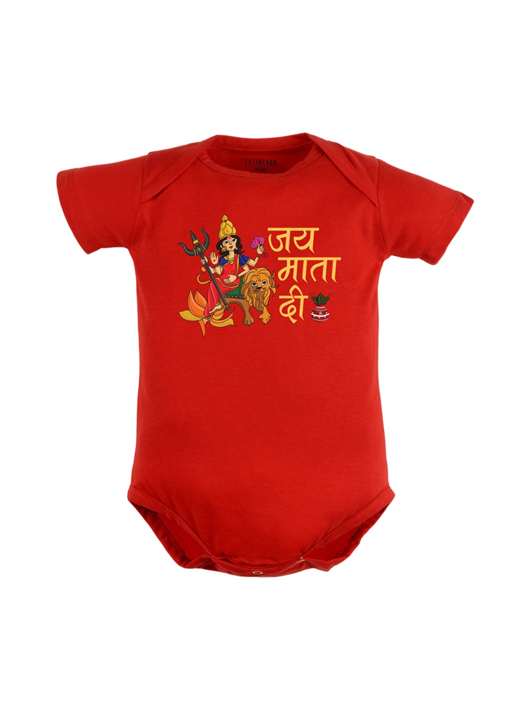 

FFLIRTYGO Infants Printed Pure Cotton Bodysuit, Red