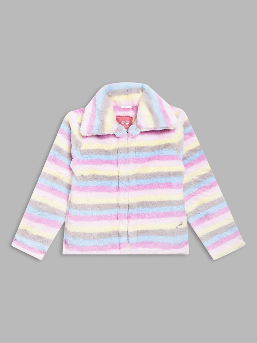 

Blue Giraffe Girls Striped Longline Parka Jacket, Multi