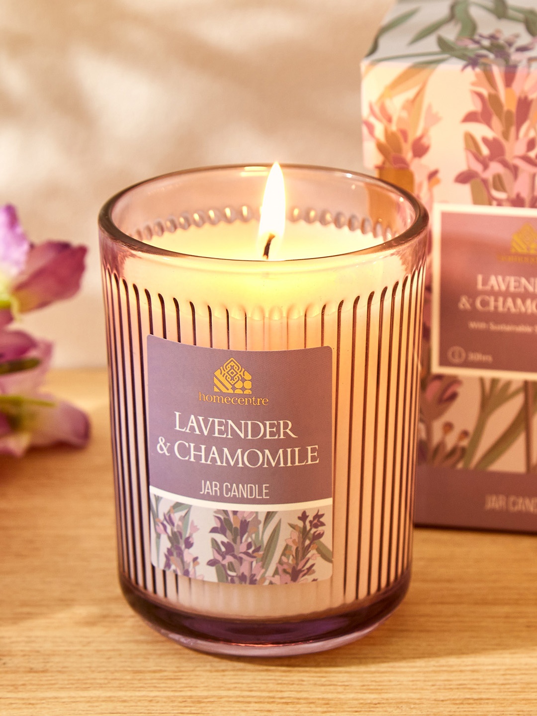 

Home Centre Purple Lavender & Chamomile Scented Jar Candle