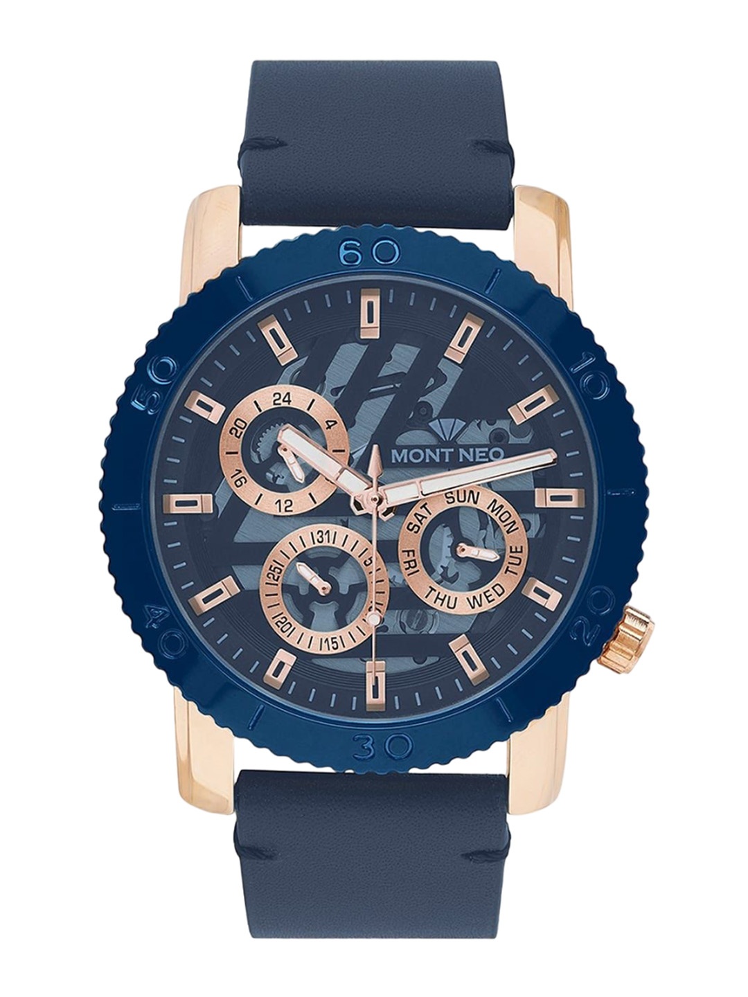 

MONT NEO Men Dial & Leather Straps Watch 8017M-L3505, Blue