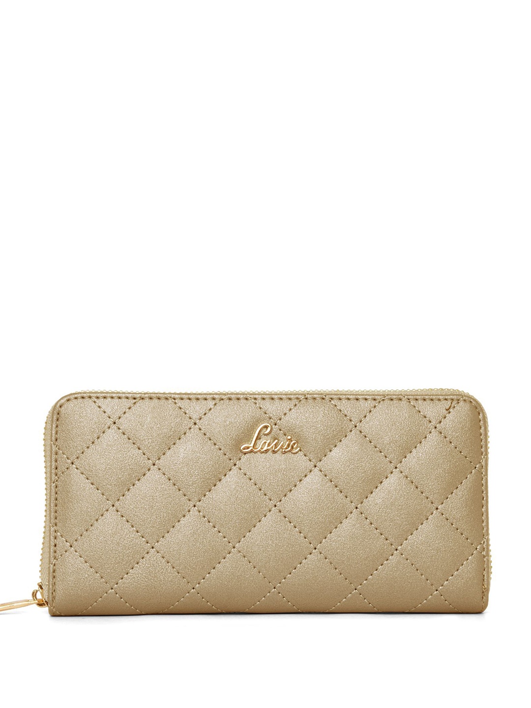 

Lavie Women Geometric Zip Around Wallet, Gold
