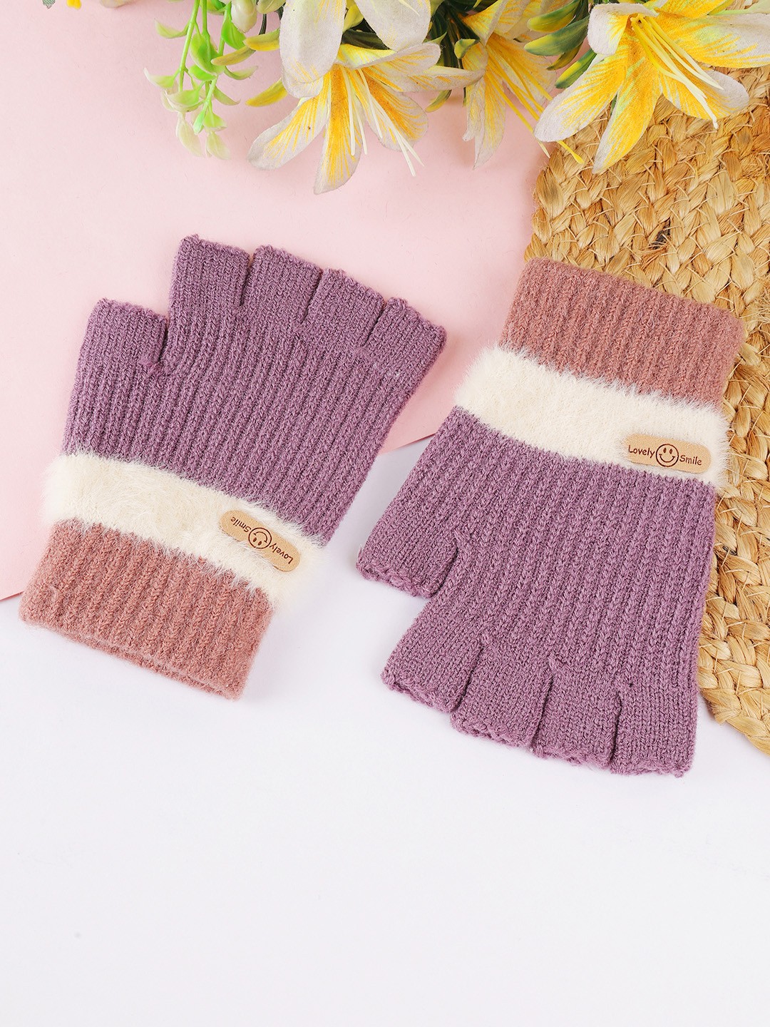 

ELLIS Unisex Patterned Winter Gloves, Purple