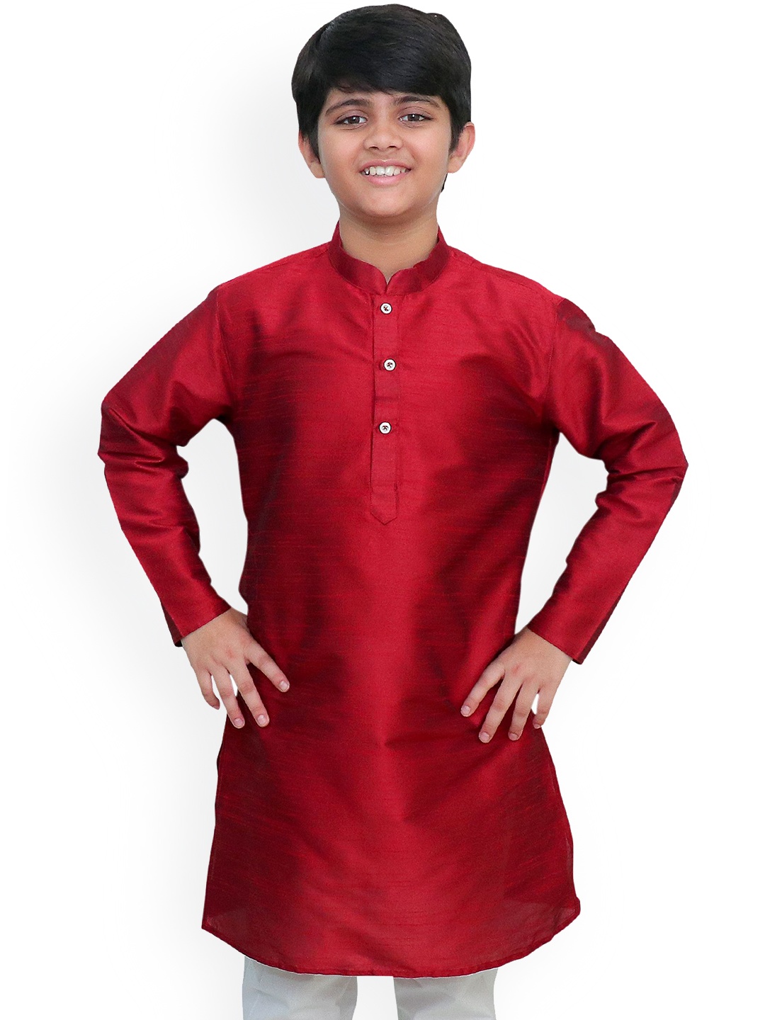 

BAESD Boys Thread Work Kurta, Maroon