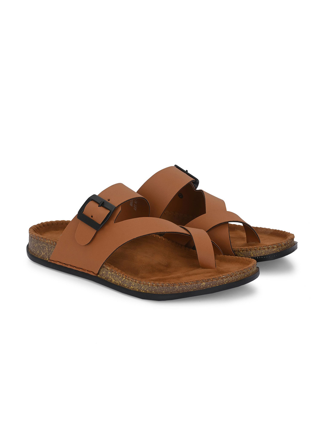 

Azzaro Black Men Slip-On Comfort Sandals, Camel brown