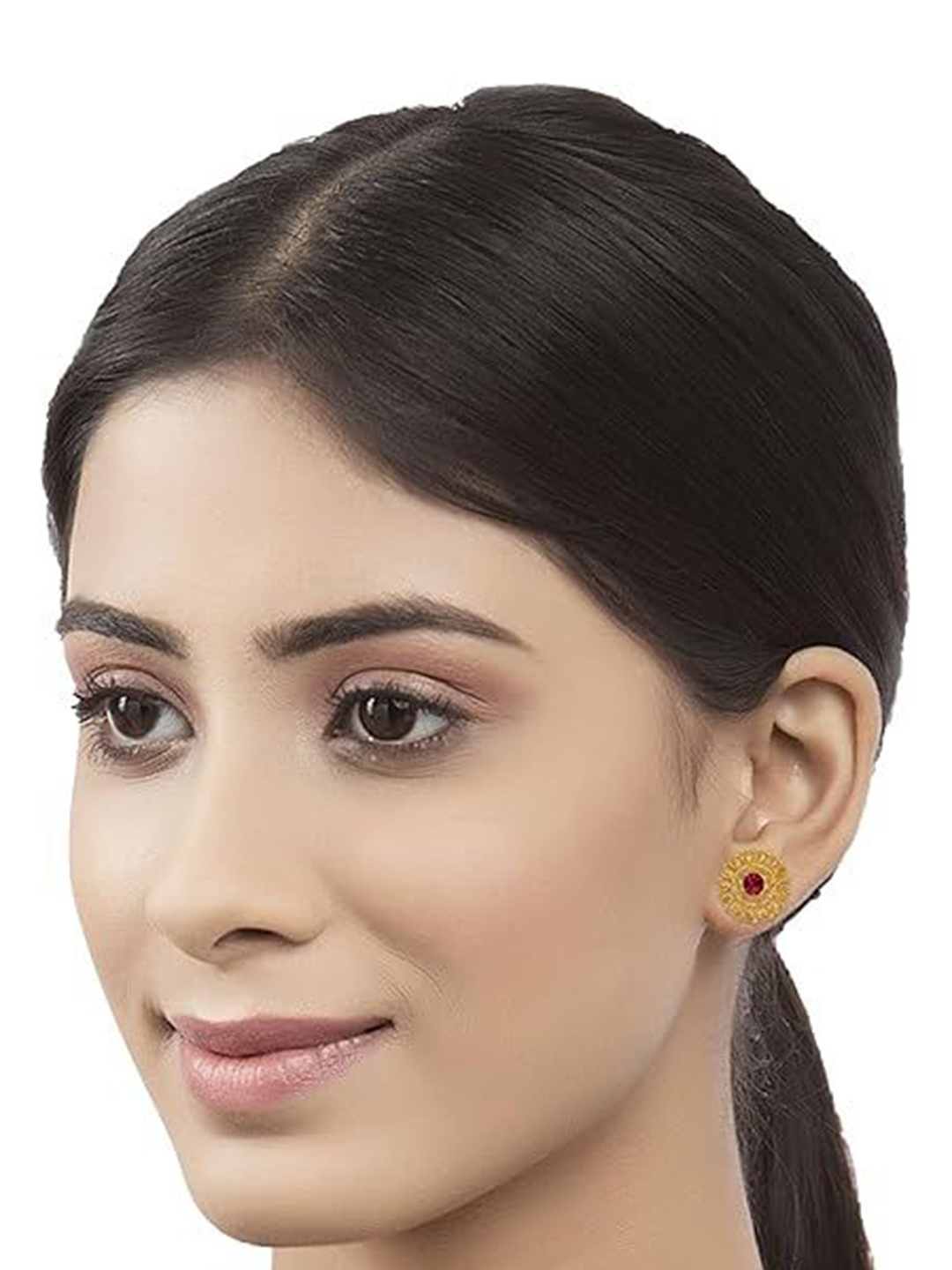 

Heer Collection Gold-Plated Contemporary Stud Earrings
