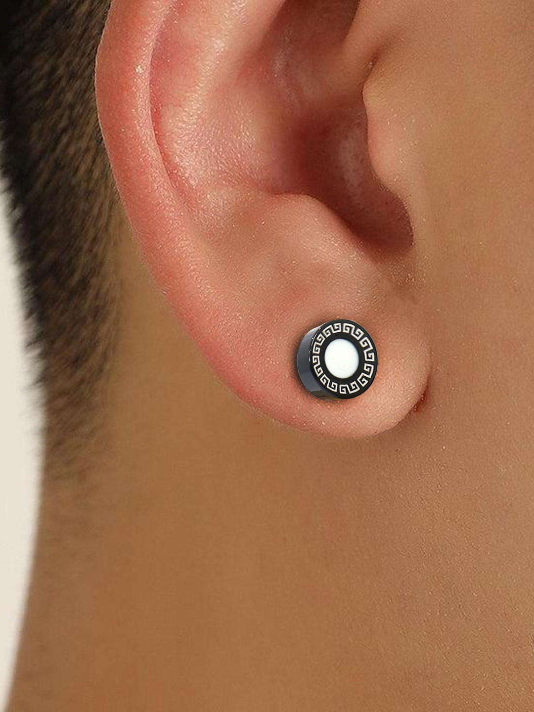 

FIMBUL Men Stainless Steel Classic Studs Earrings, Black