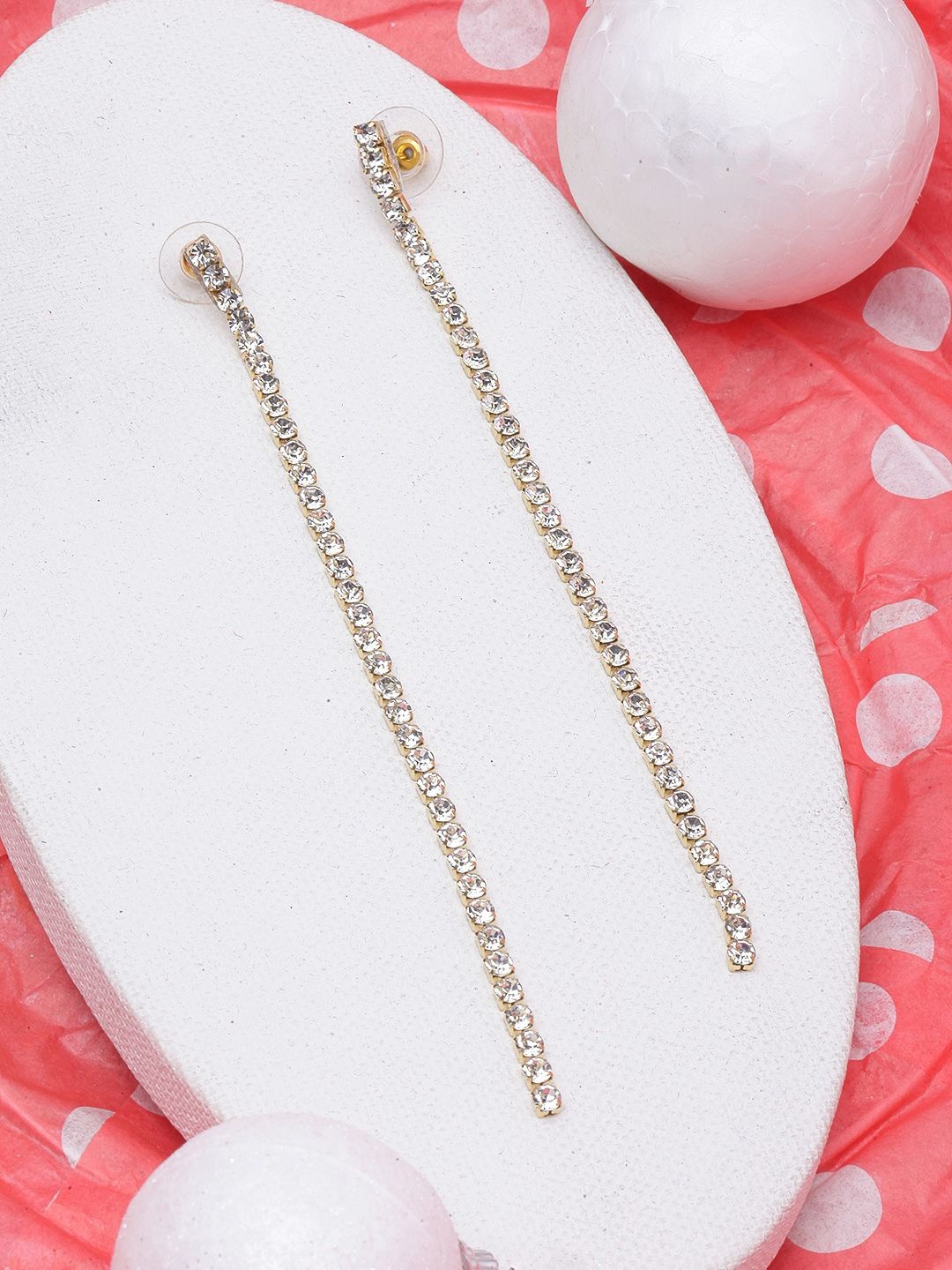 

KPOP Gold Plated Rhinestone Contemporary Drop Earrings