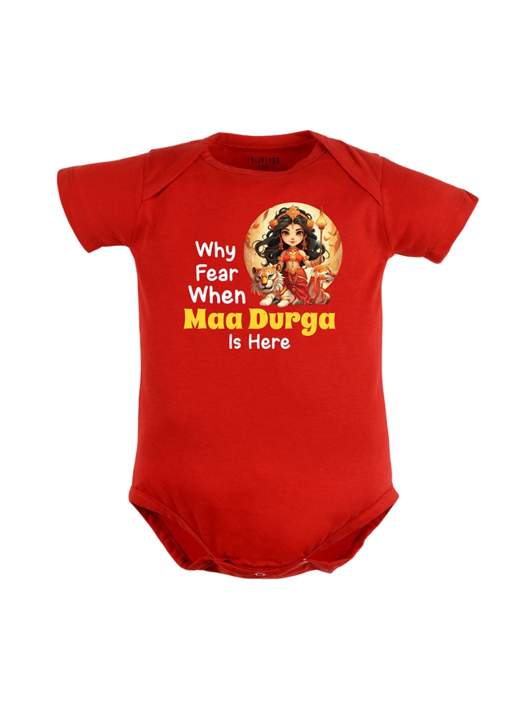 

FFLIRTYGO Infants Printed Pure Cotton Bodysuit, Red