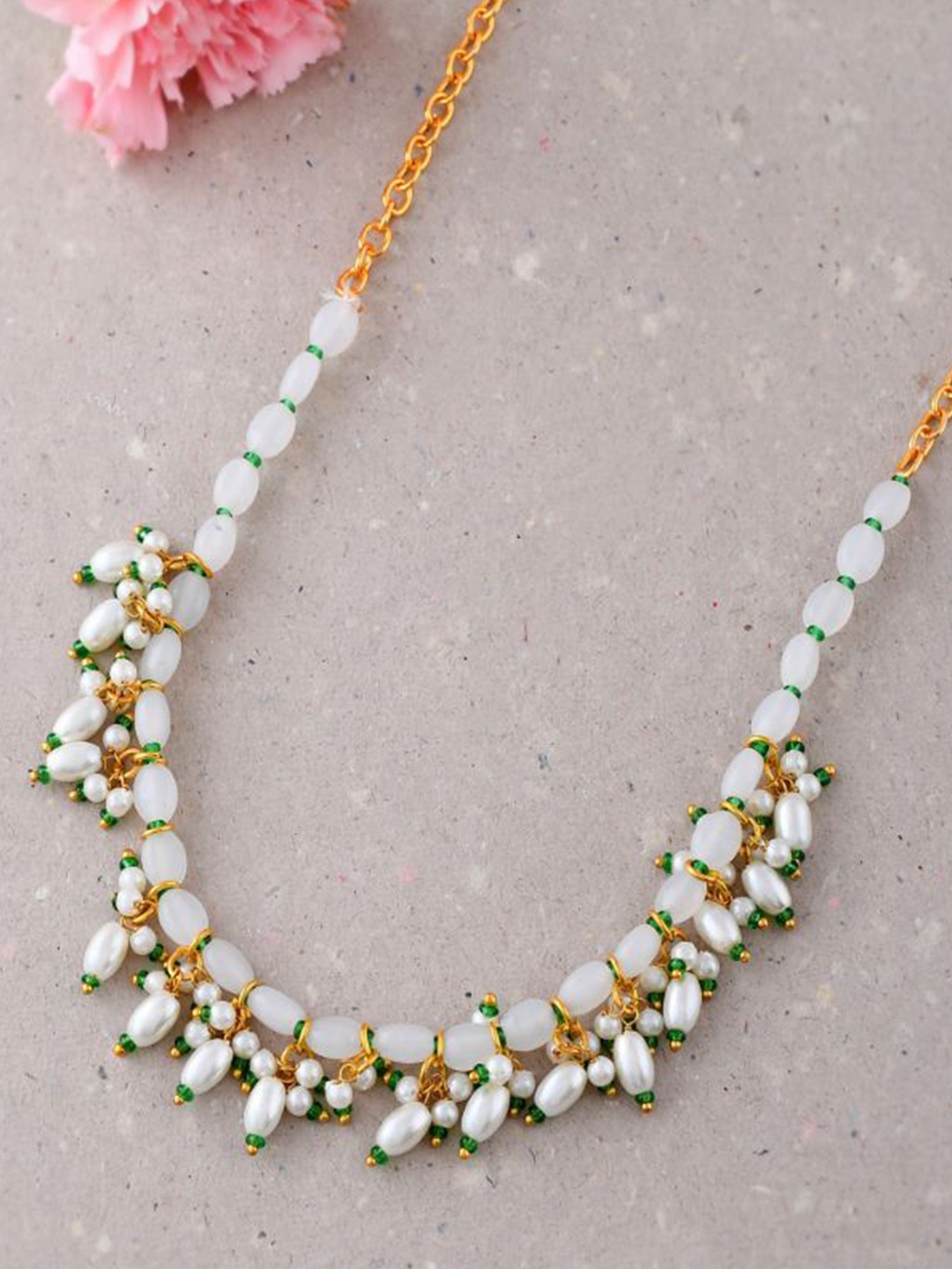 

DASTOOR Brass Plated Beaded Jewellery Set, Gold