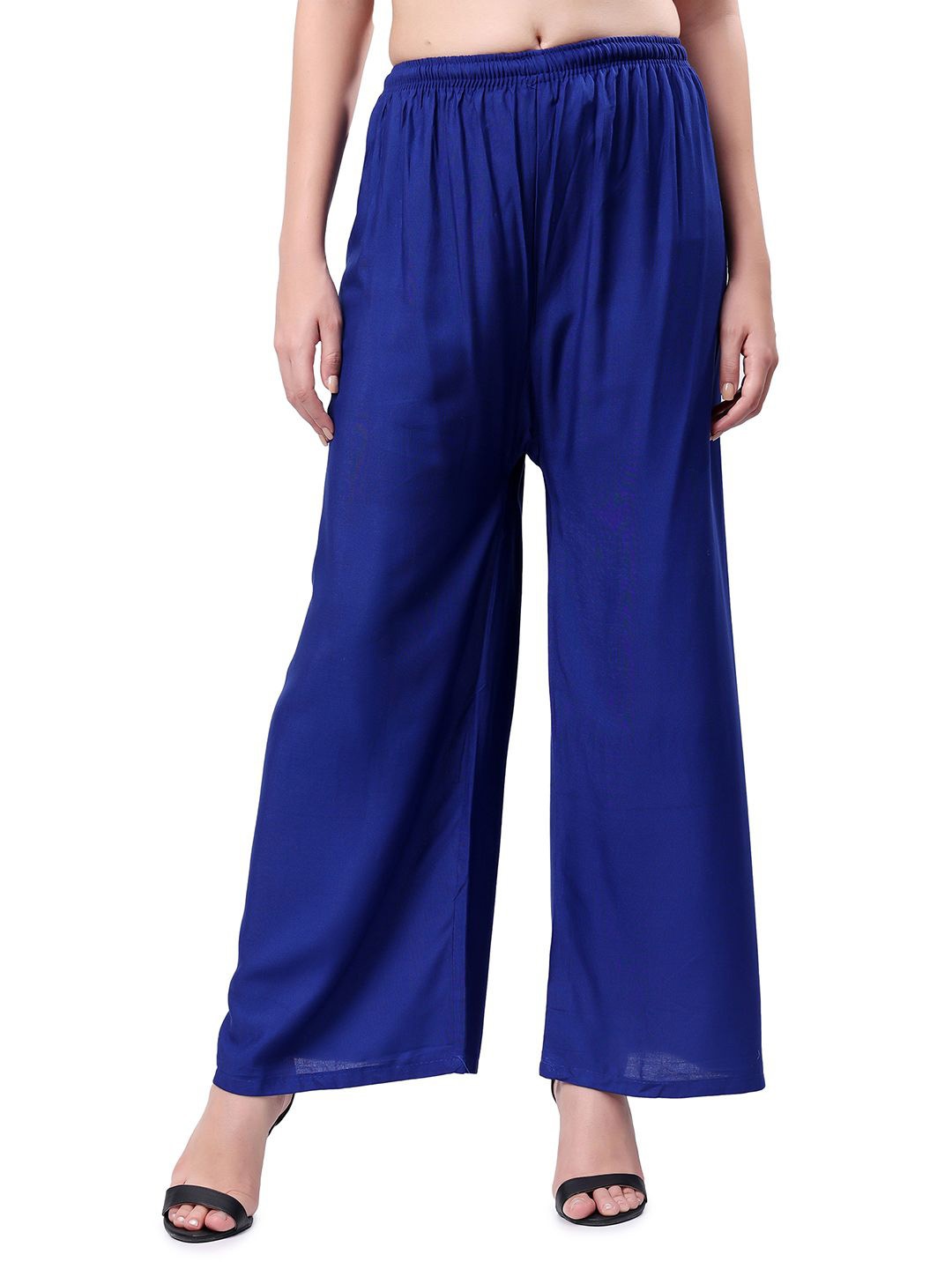 

Keviv Women Solid Wide Leg Palazzos, Blue