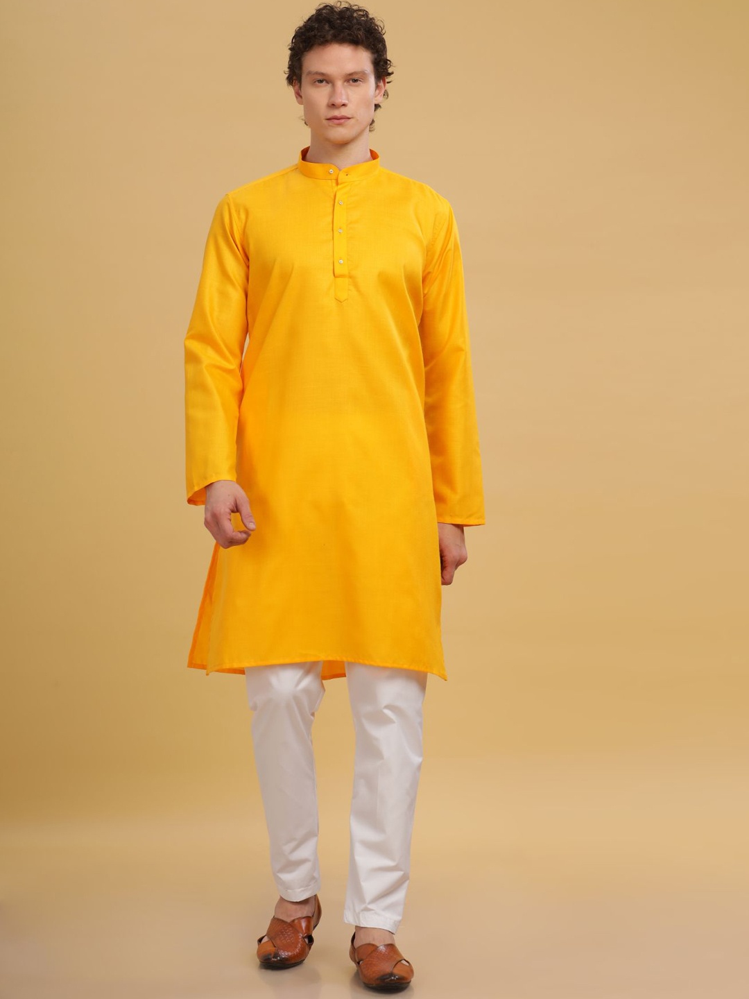 

Anouk Men Thread Work Kurta, Yellow