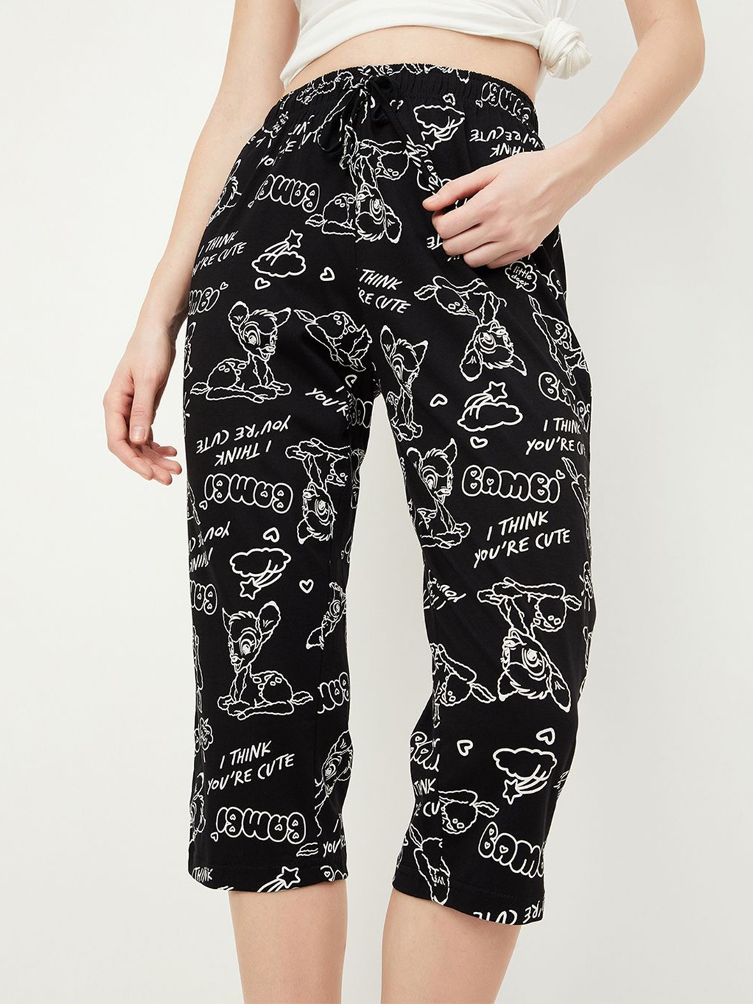 

max Women Printed Capris, Black