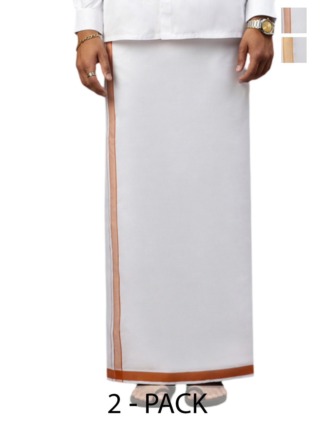 

Ramraj Men pack of 2 Dhotis, White