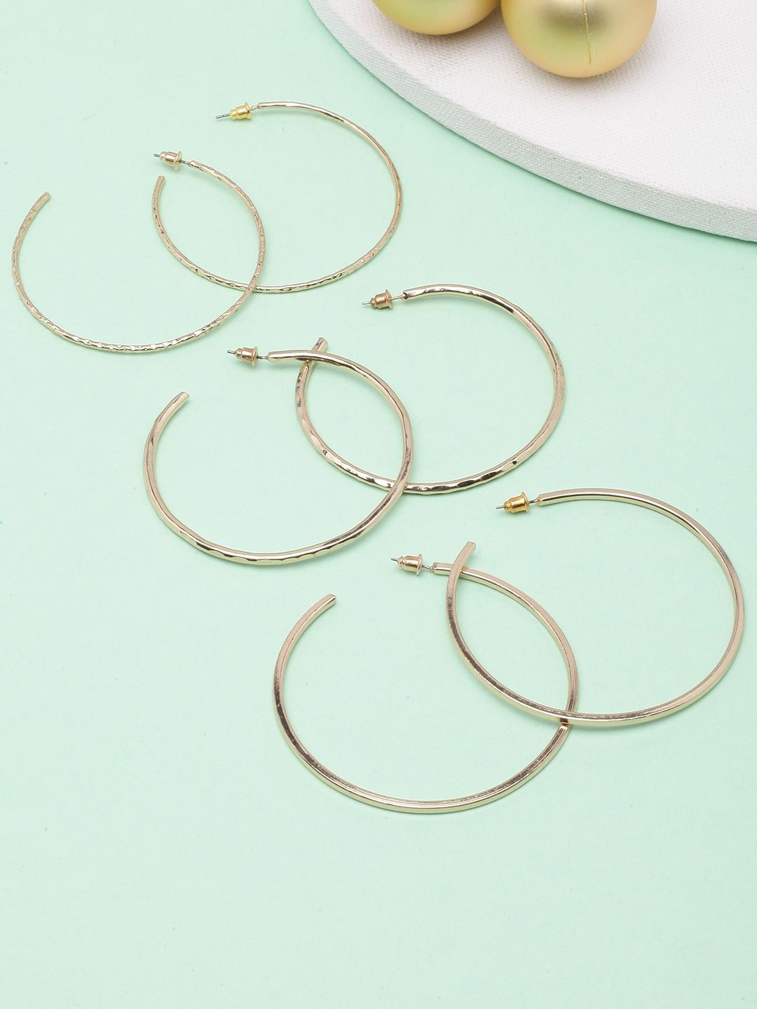 

KPOP Contemporary Half Hoop Earrings, Gold