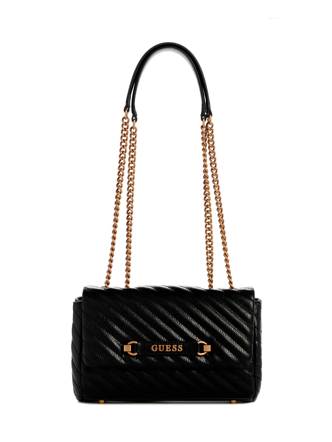 

GUESS Women Textured PU Shoulder Bag with Quilted, Black