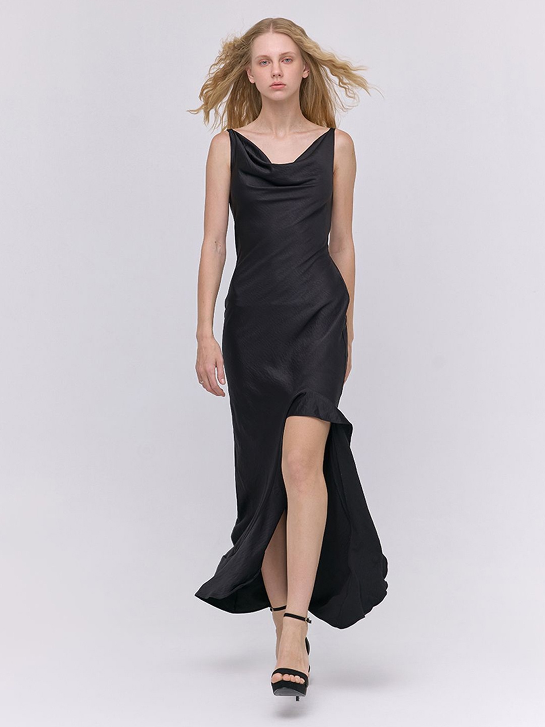 

COVER STORY Women Cowl Neck Maxi Dress, Black