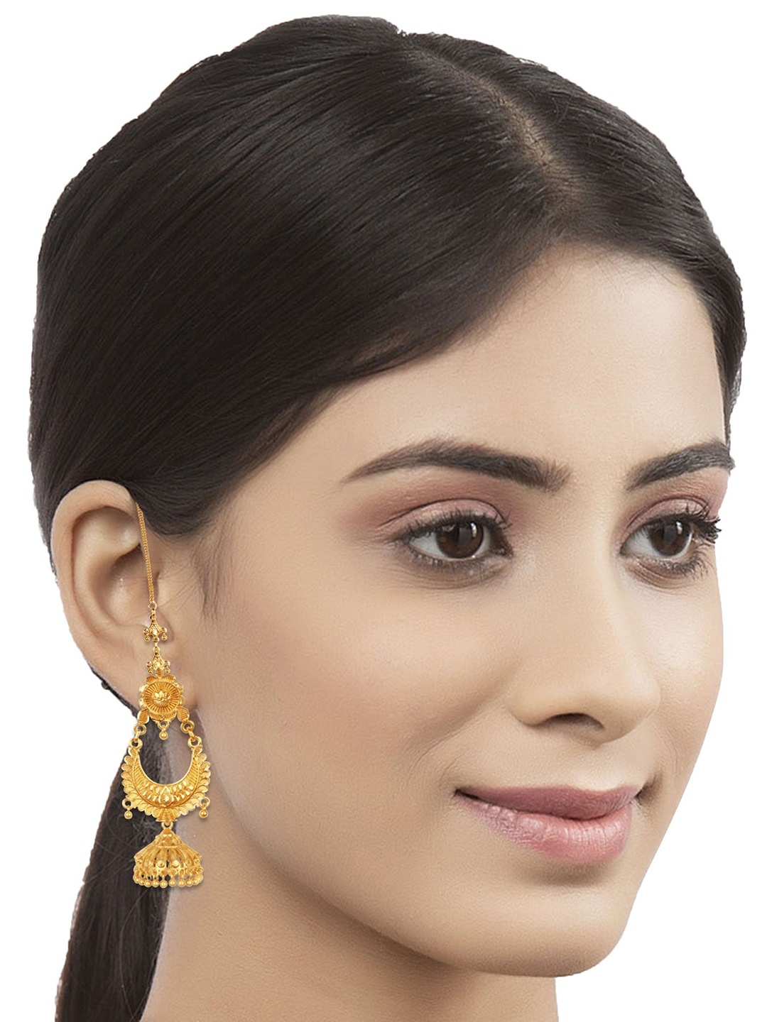 

Lila Contemporary Jhumkas Earrings, Gold