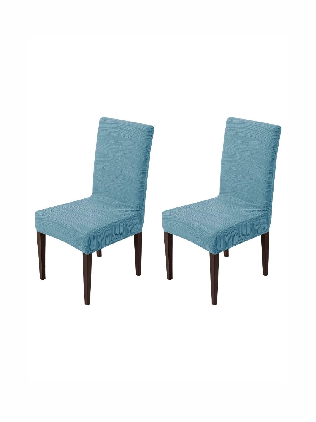 

HOUSE OF QUIRK Blue 2 Pieces Removable & Washable Short Dining Chair Cover