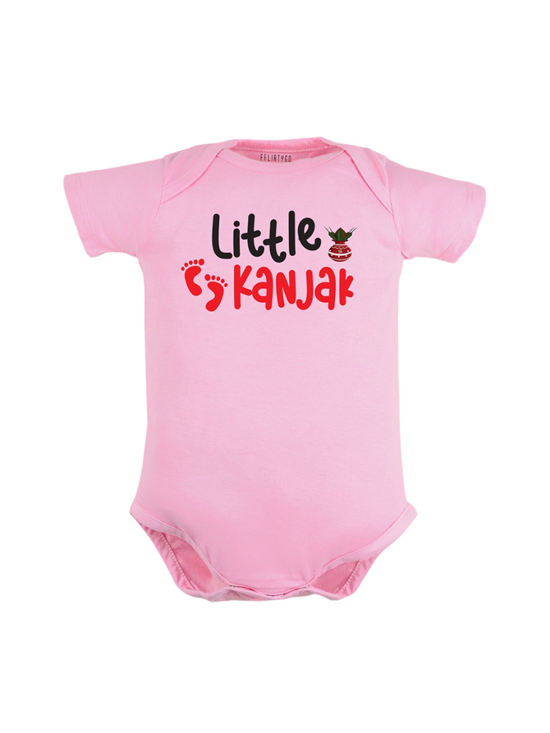 

FFLIRTYGO Infants Printed Pure Cotton Bodysuit, Pink