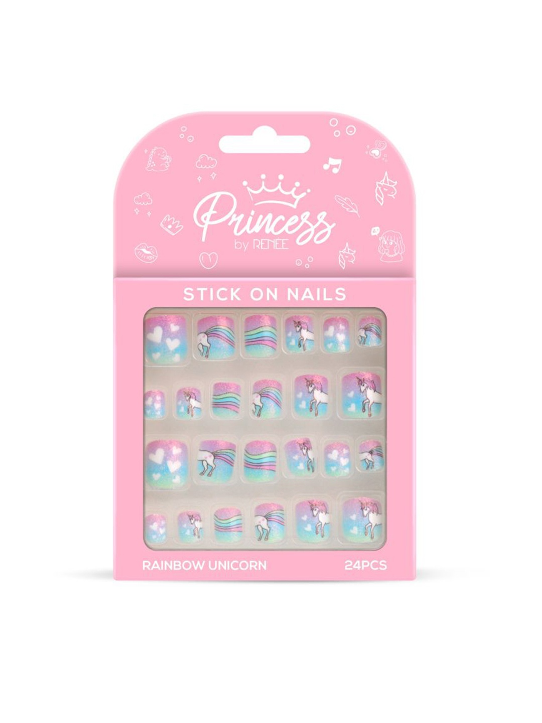 

Renee Princess Unicorn Stick On Nails, White