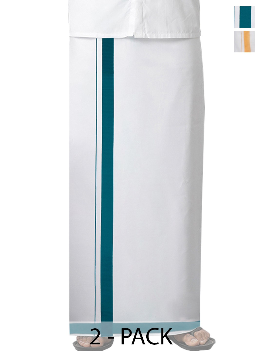 

Ramraj Men pack of 2 Dhotis, White