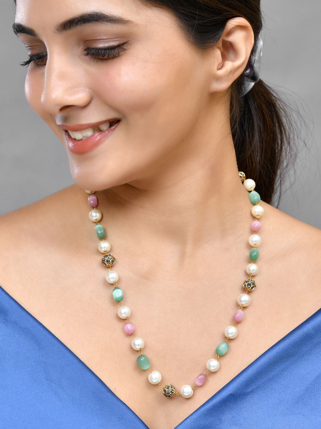 

Silvermerc Designs Silver Plated Pearls Chain