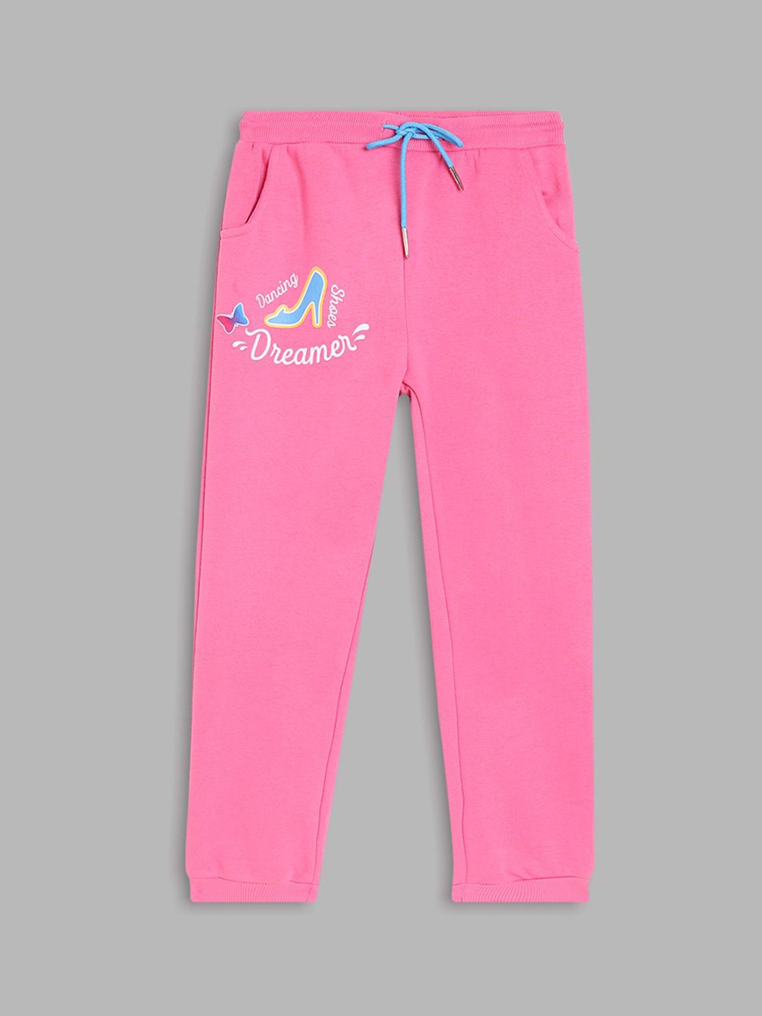 

Blue Giraffe Girls Solid Mid-Rise Joggers, Pink