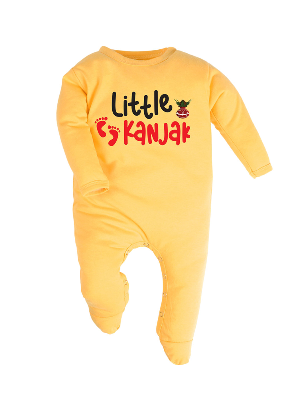 

FFLIRTYGO Infants Printed Cotton Sleepsuit, Yellow