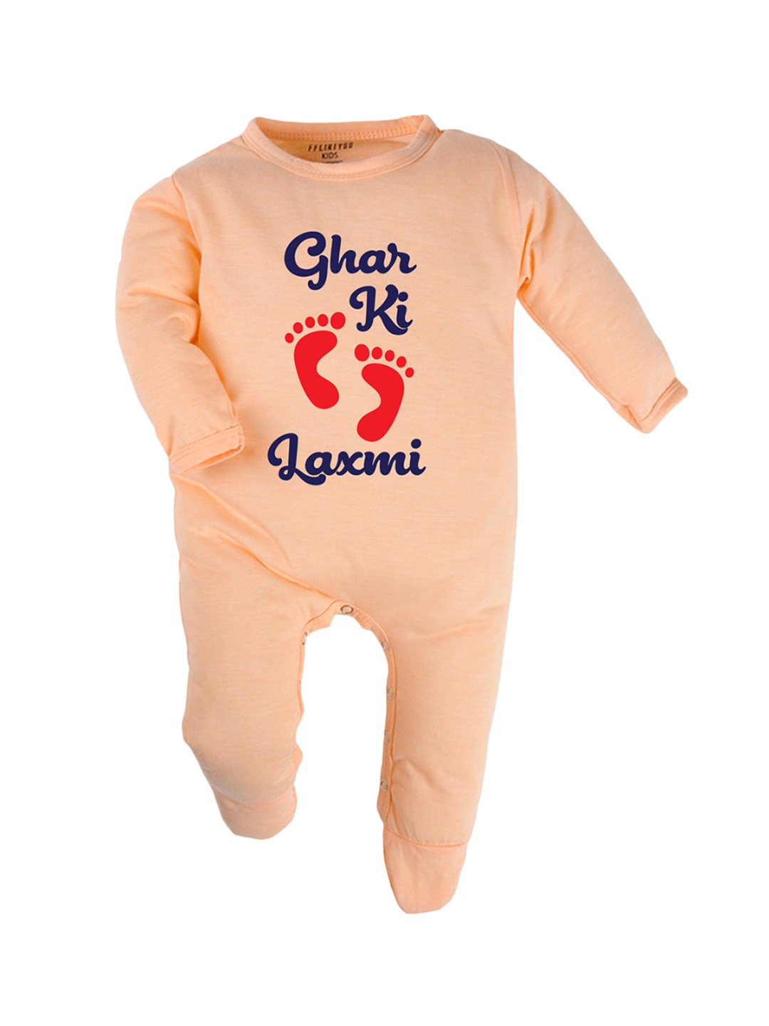 

FFLIRTYGO Infants Printed Cotton Sleepsuits, Peach