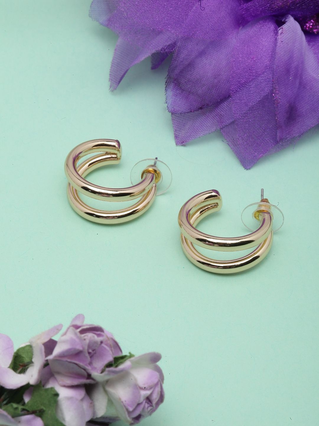 

KPOP Circular Half Hoop Earrings, Gold