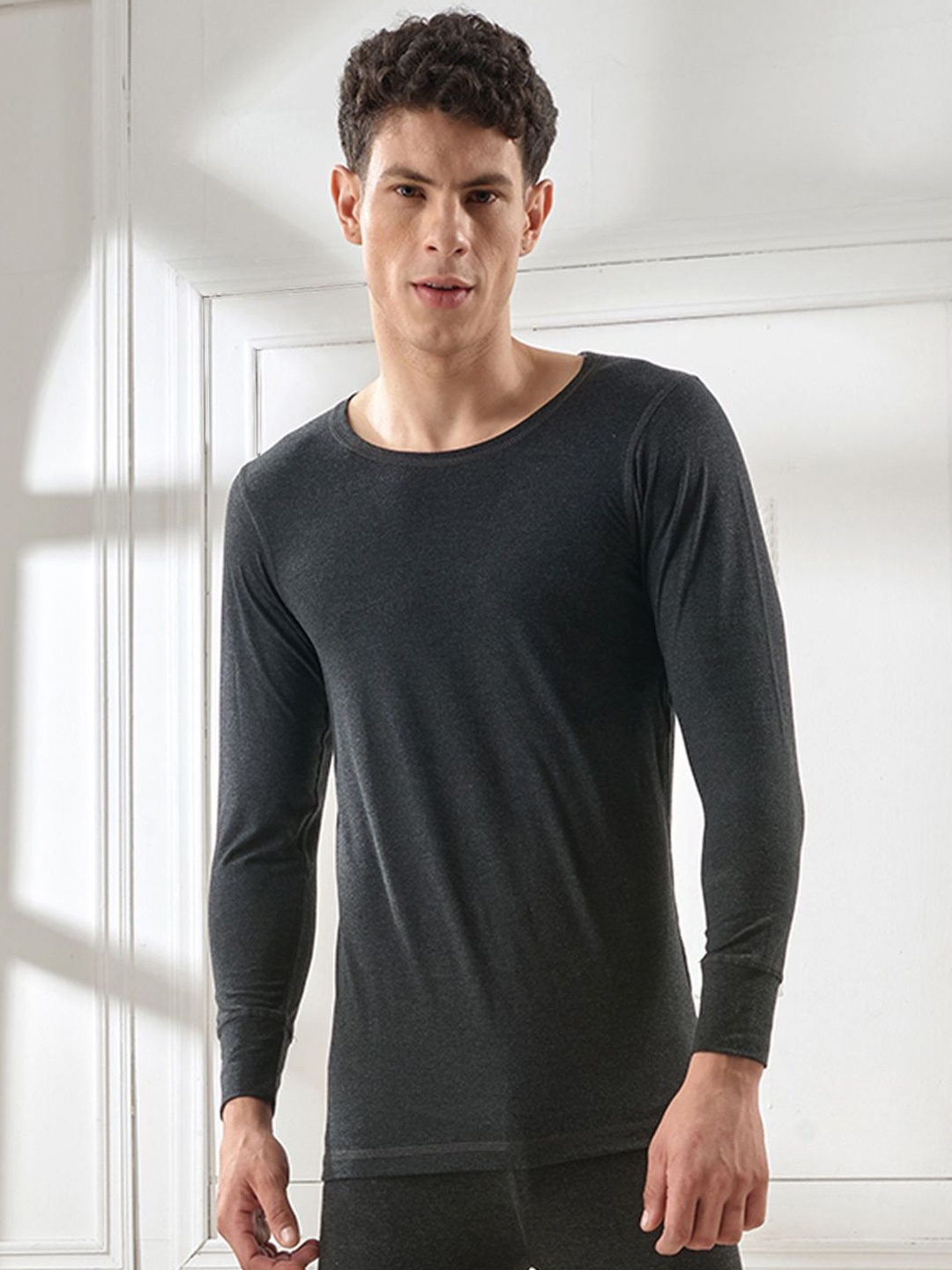 

INFERNO Men Multifibered Layer Long Sleeves Thermal Top, Black