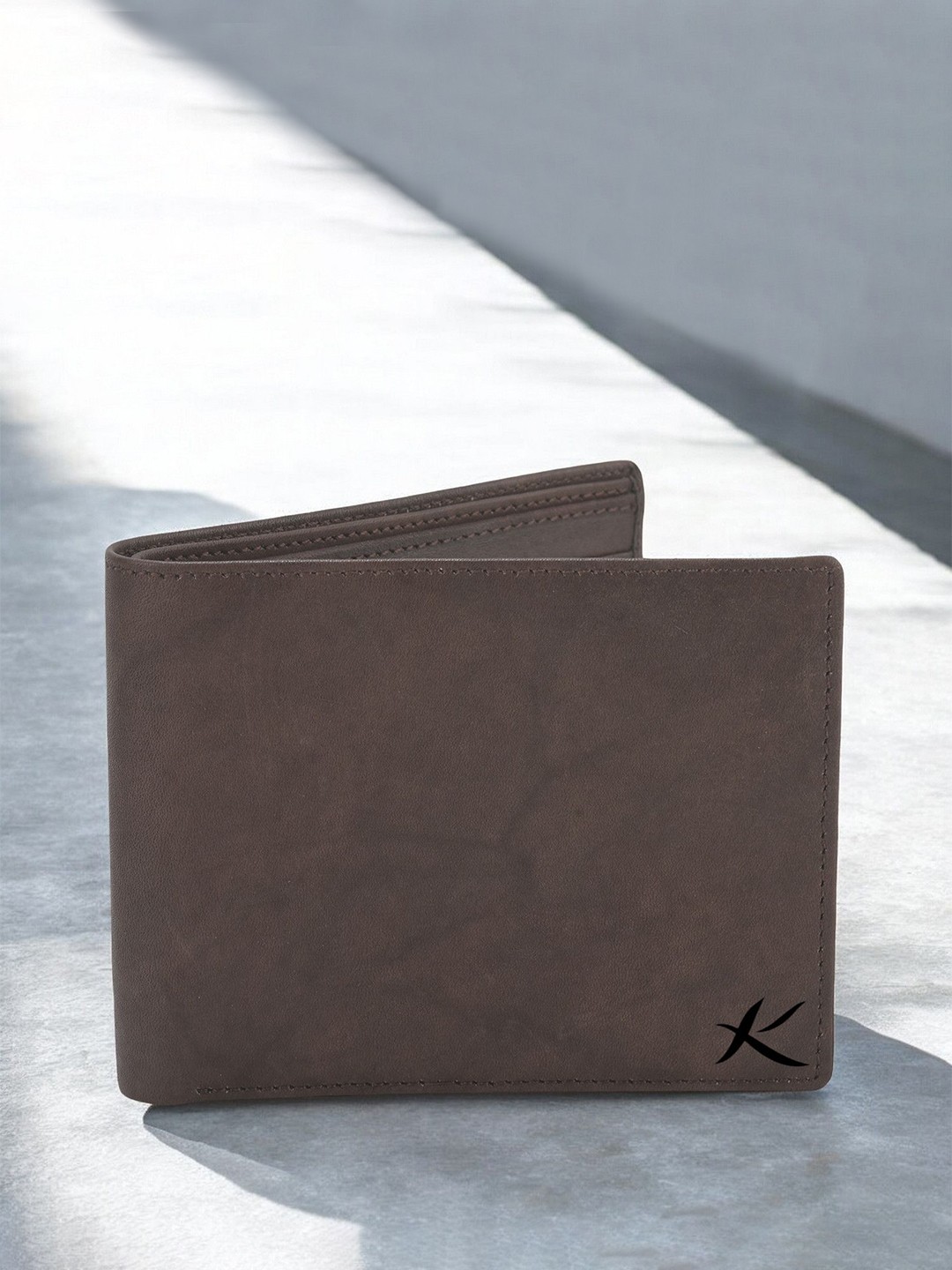 

Kastner Men Textured Leather Two Fold Wallet, Brown