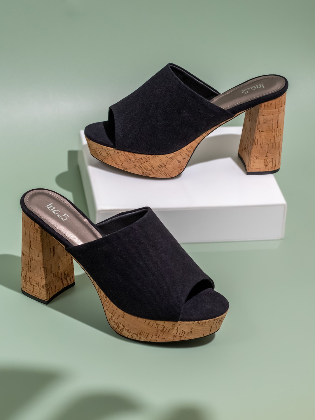 

Inc 5 Party High-Top Platform Mules, Black