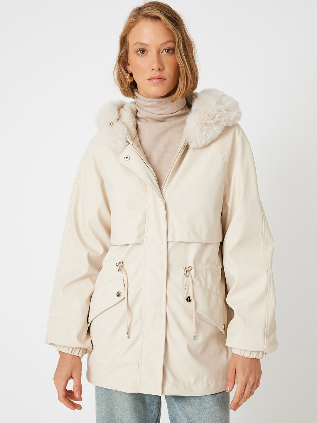 

Koton Women Hooded Tailored Jacket, White