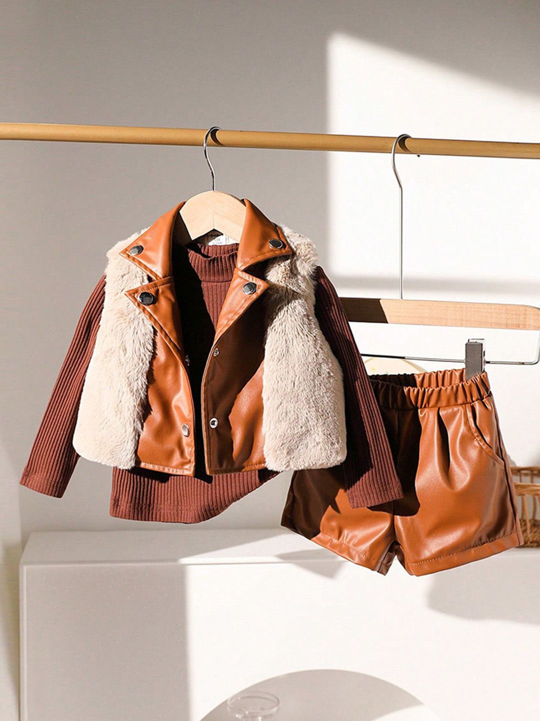 

INCLUD Girls Coat with Shorts, Brown
