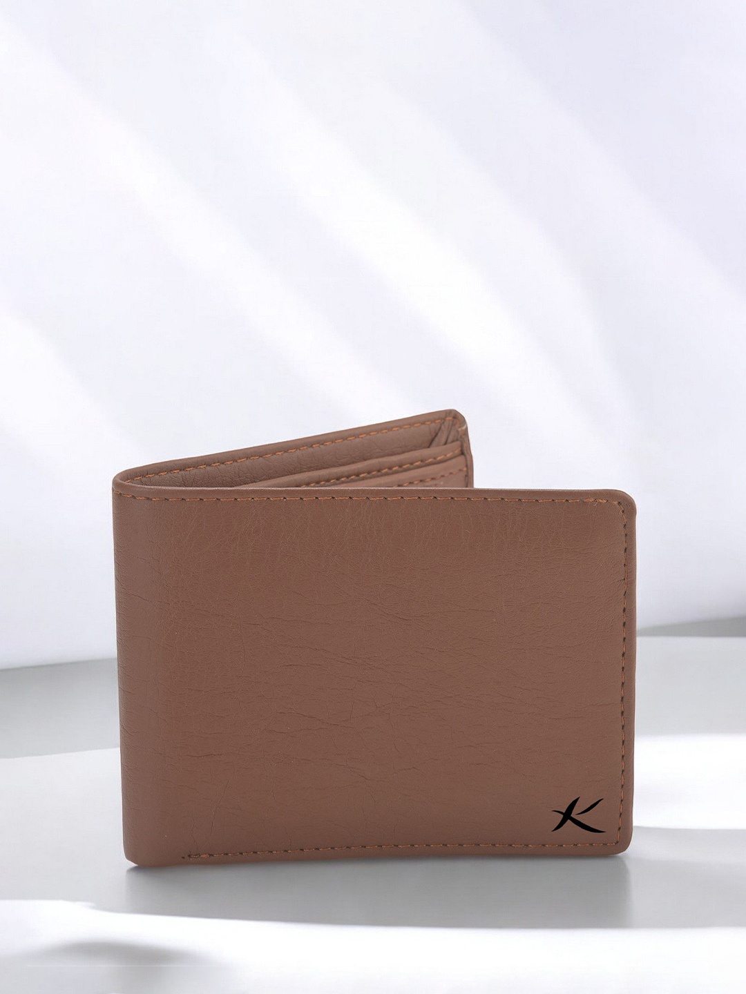 

Kastner Men Textured Cut Work PU Two Fold Wallet, Tan