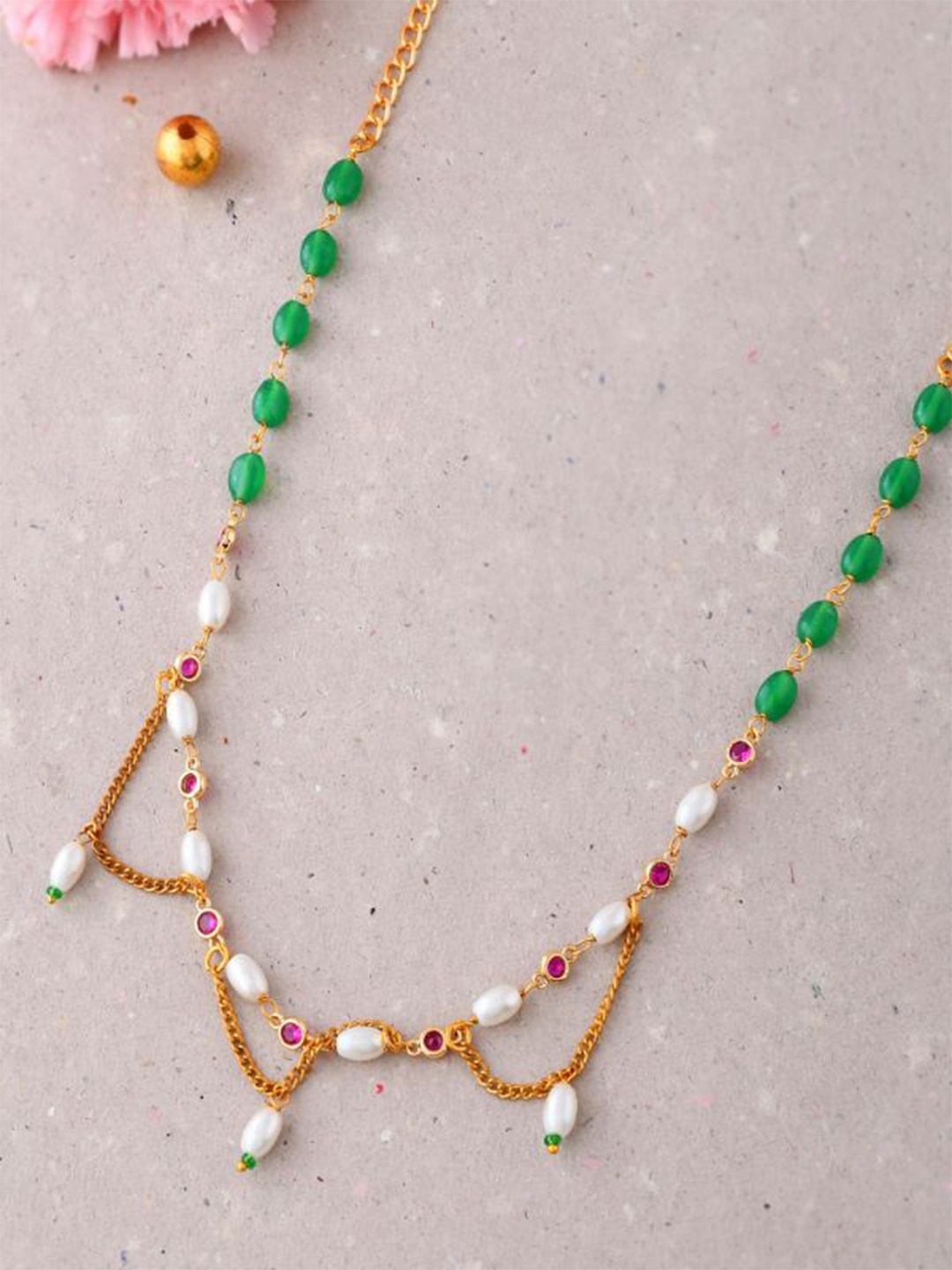 

DASTOOR Gold-Plated Beaded Necklace