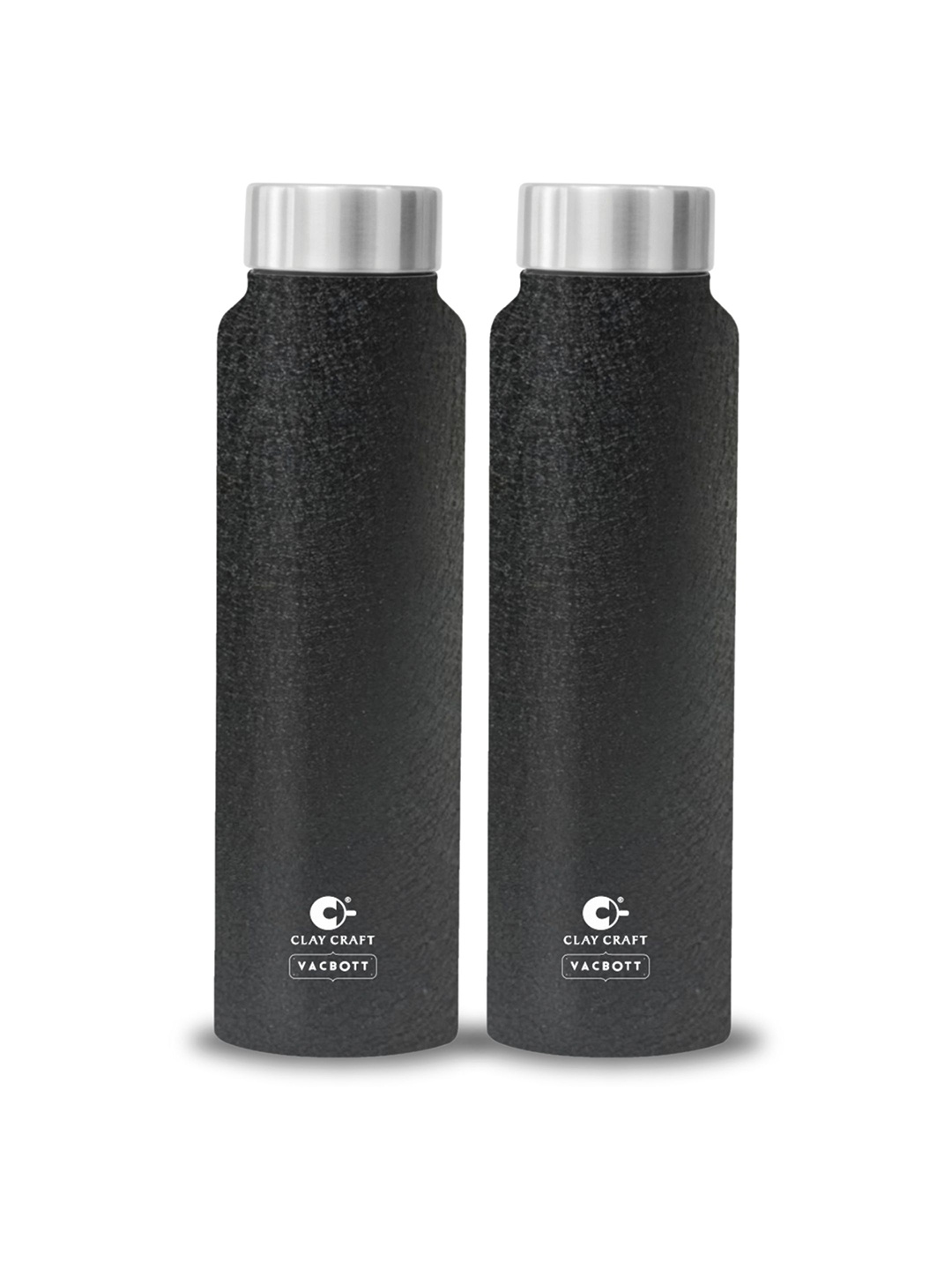 

Clay Craft Vacbott Tetra 1000Ml Single-Wall Stainless Steel BIS Approved Water Bottle, Black